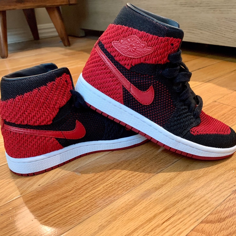 NIKE AIR JORDAN 1 RETRO HI HIGH FLYKNIT BANNED BRE